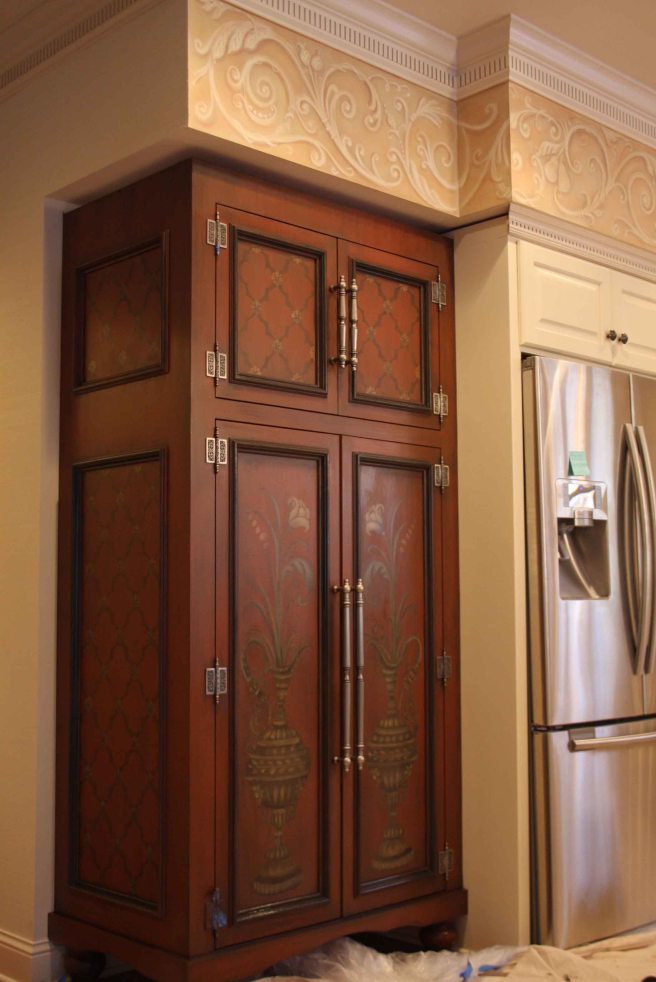 hand painted cupboard