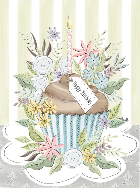 2 Floral Cupcake Birthday